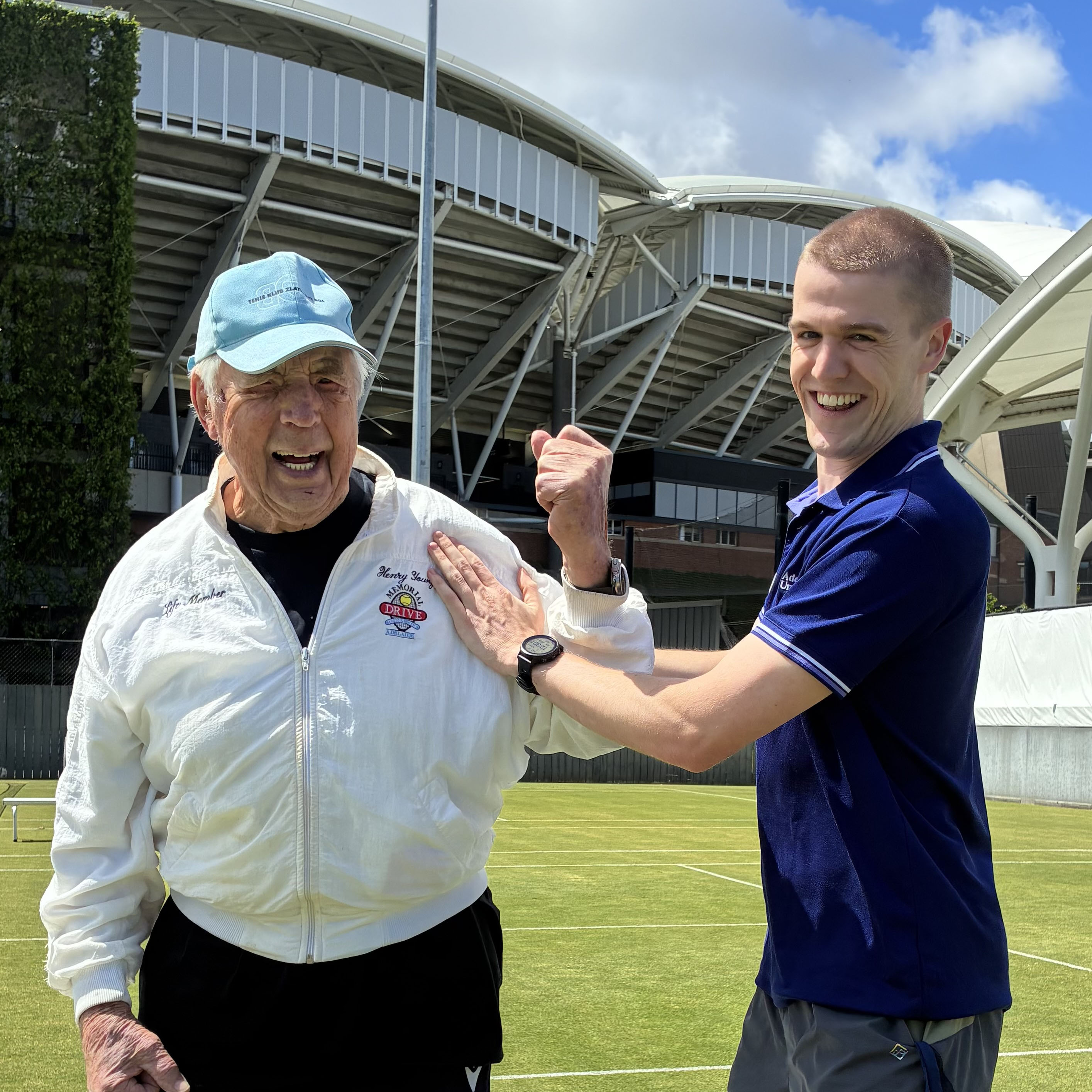 Tennis player Henry Young and physio student Callum Fryar