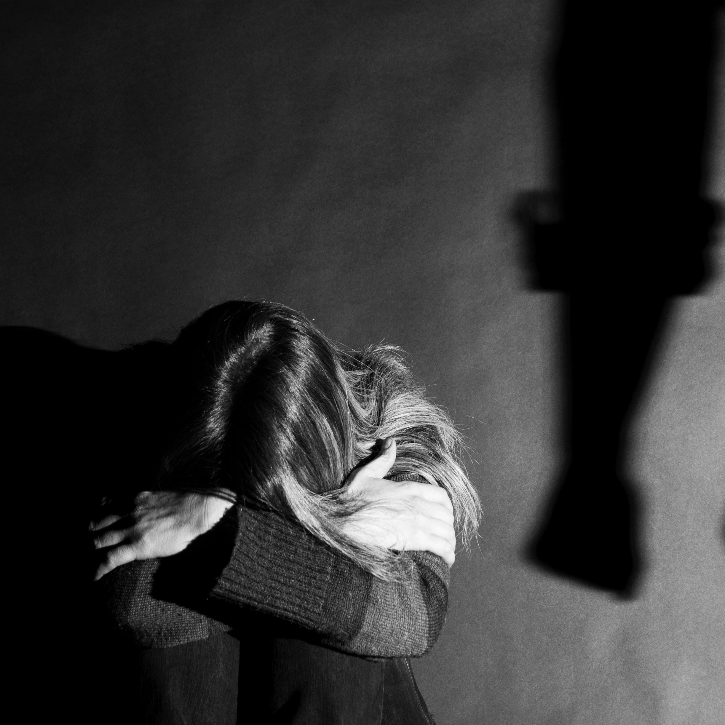 Shadowy image of domestic violence threat