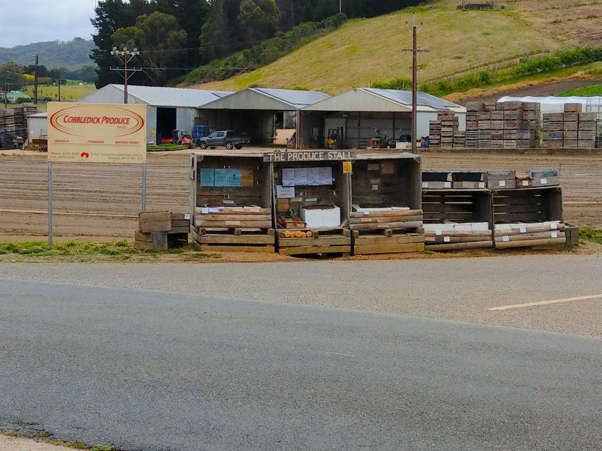 Picture of a roadside stall in the Adelaide Hills