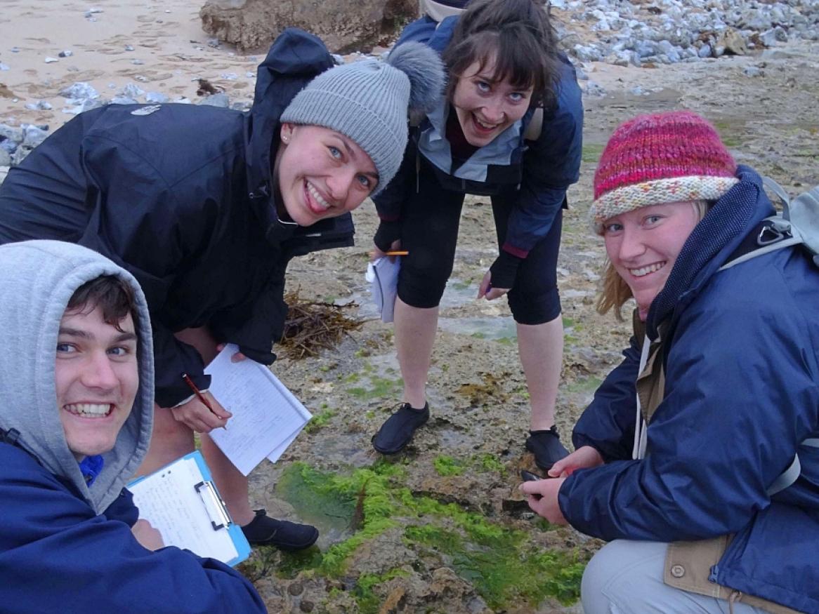 Students at Rocky Shore sampling