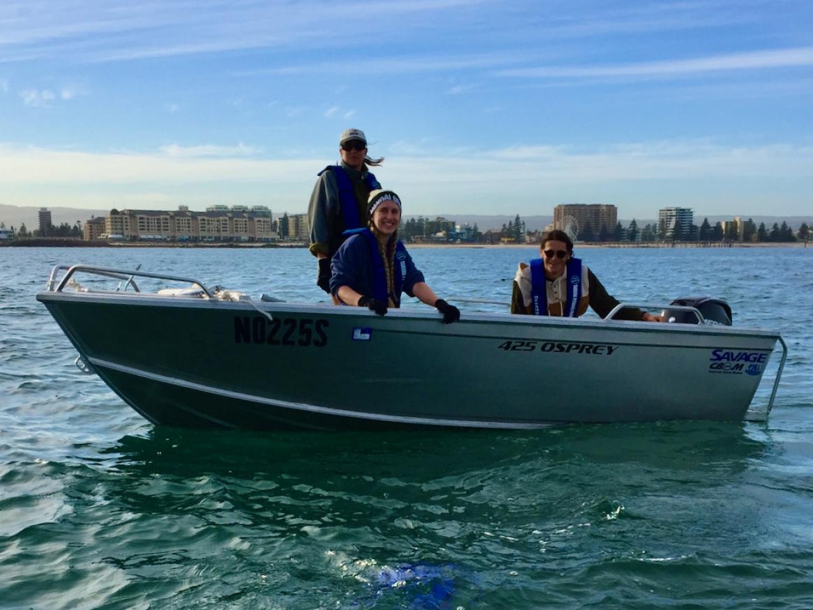 Glenelg in a boat