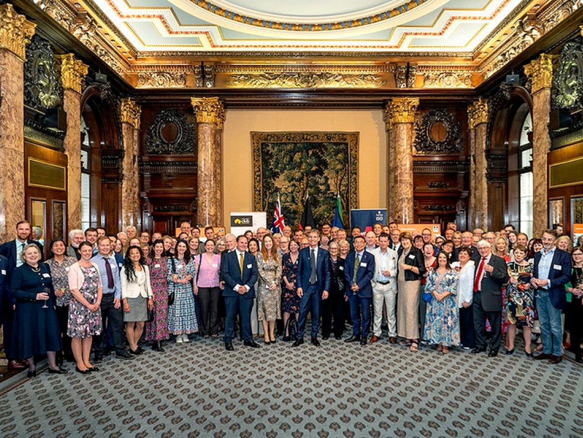 Guests attending the University's 150th celebrations in London