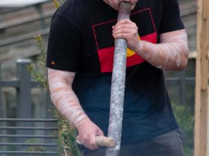 Digeridoo performance at the Kaurna Learning Circle launch