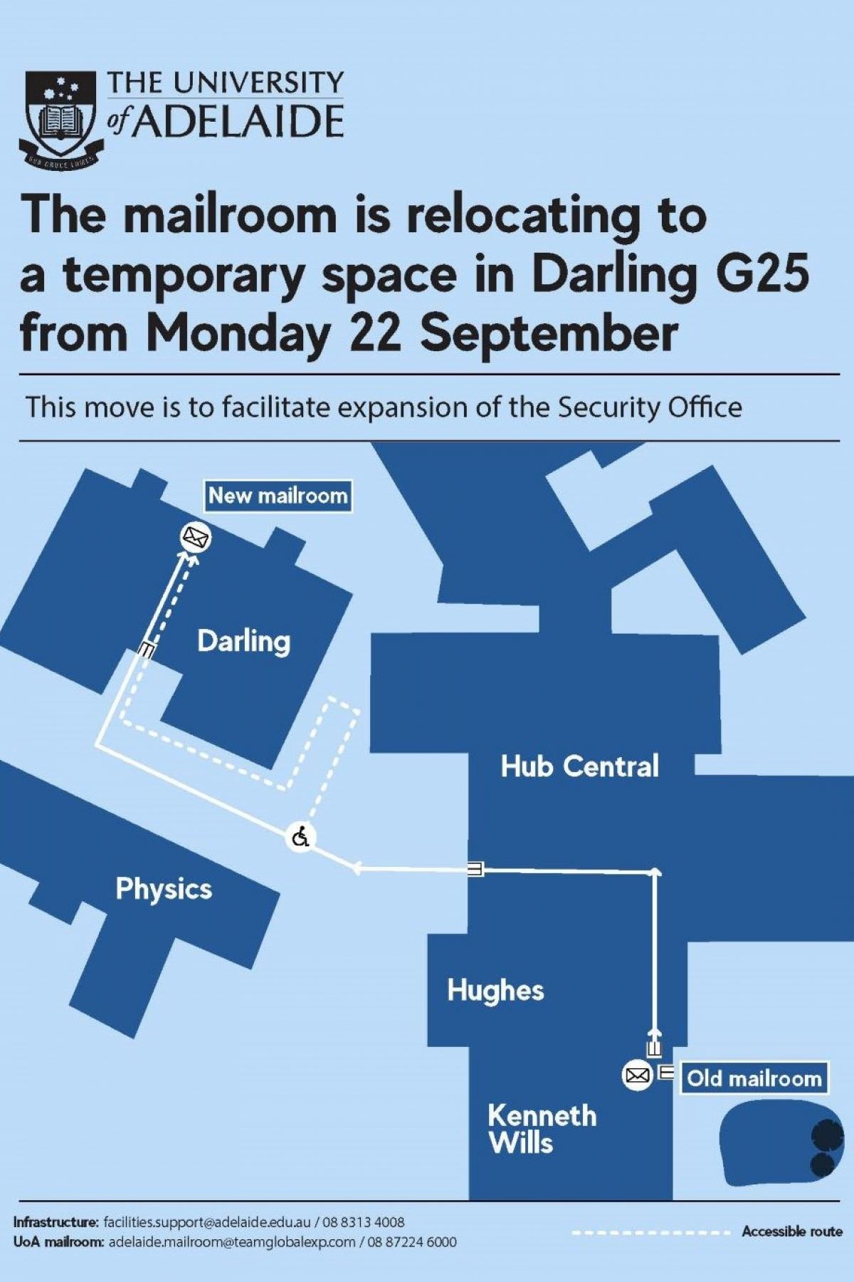 Mailroom relocation map