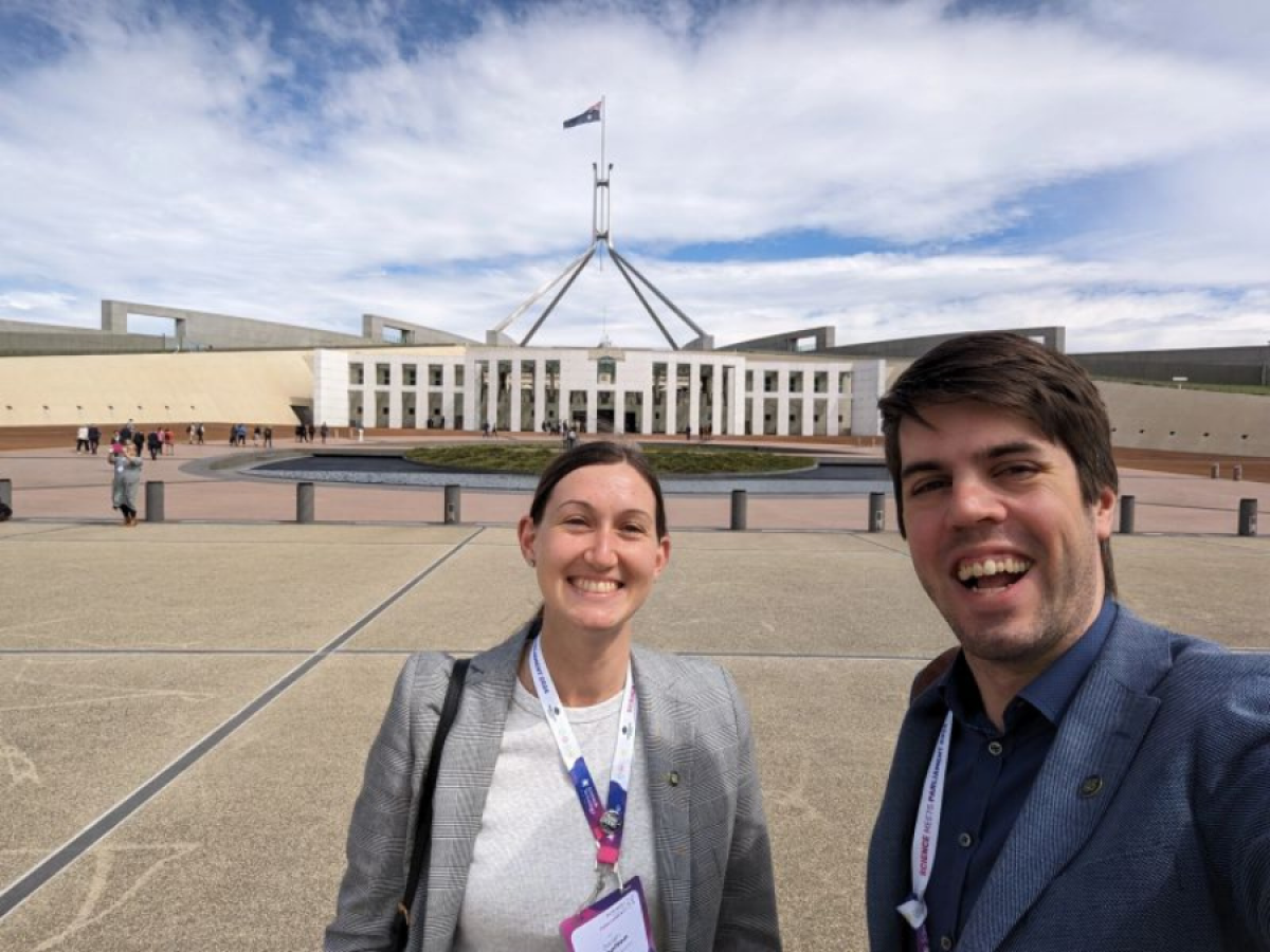 Sarah Scholten and Chris Perrella at Science Meet Parliament 2024