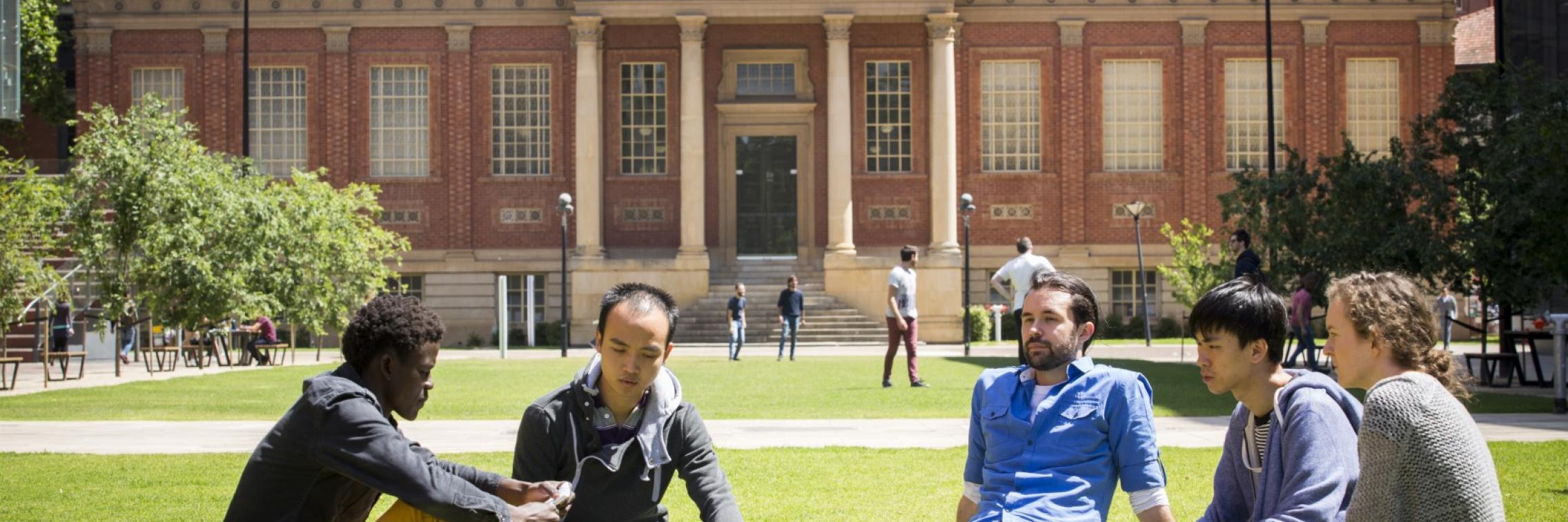Students on the Maths Lawns