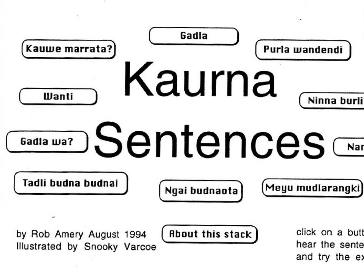 Kaurna Sentences menu