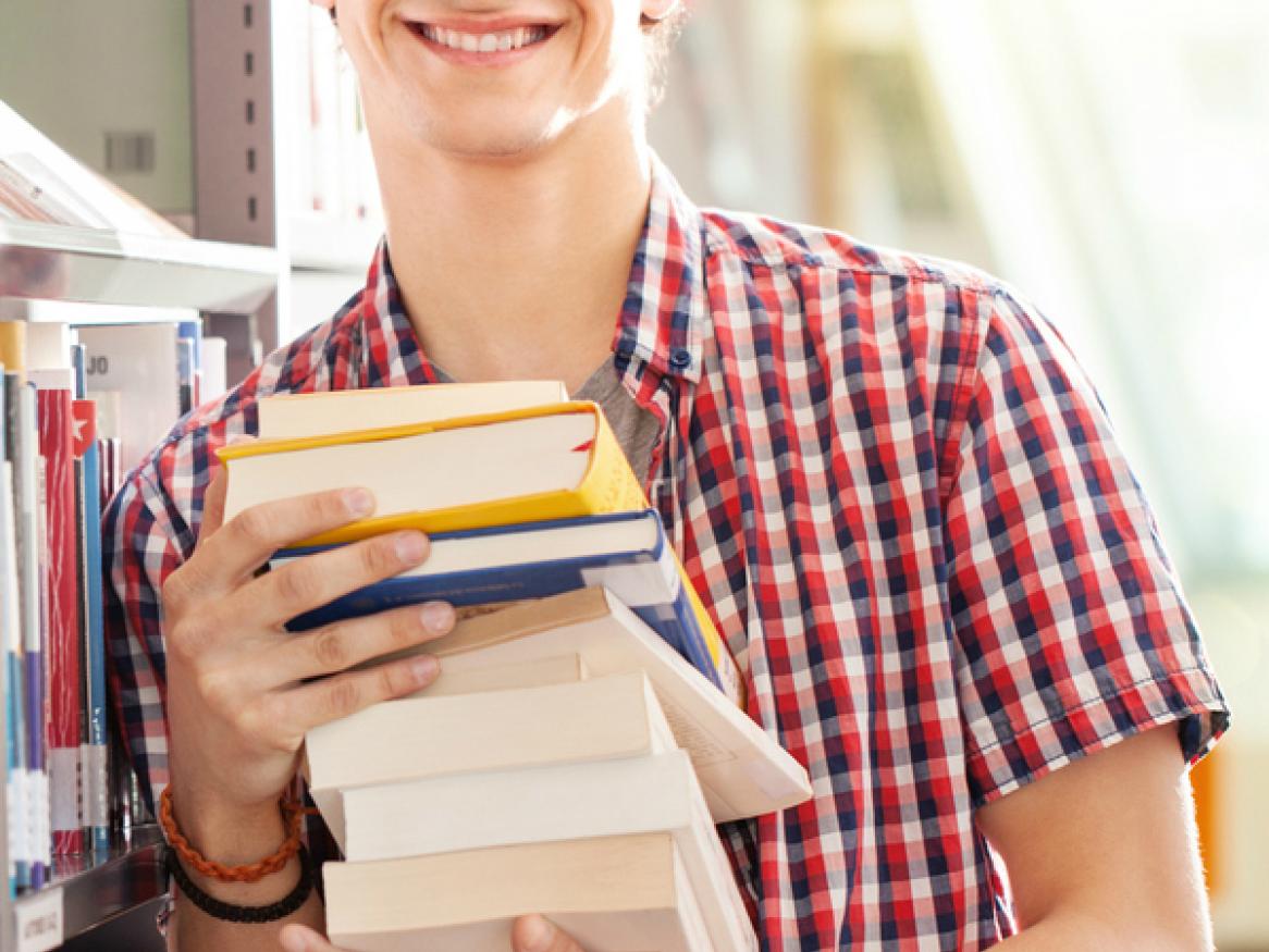 Student with books