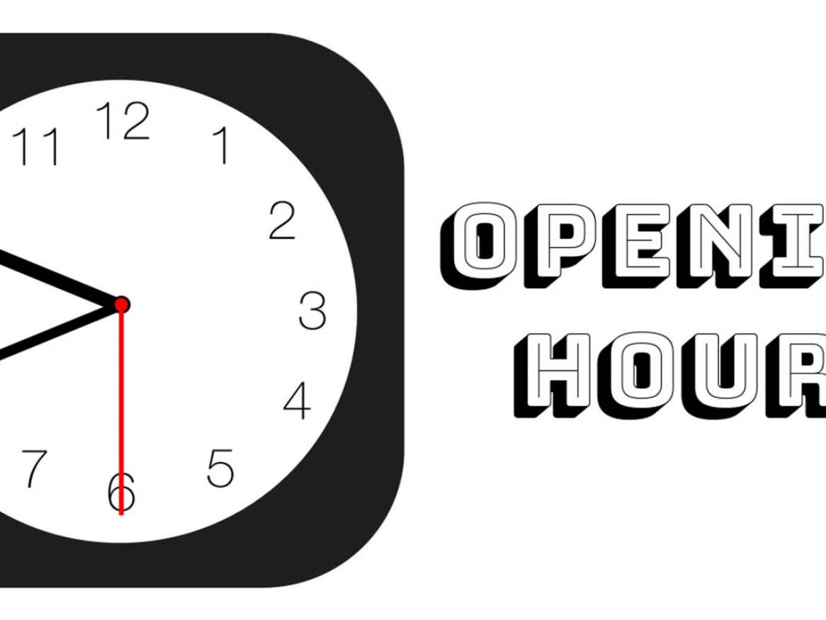 Opening hours clock