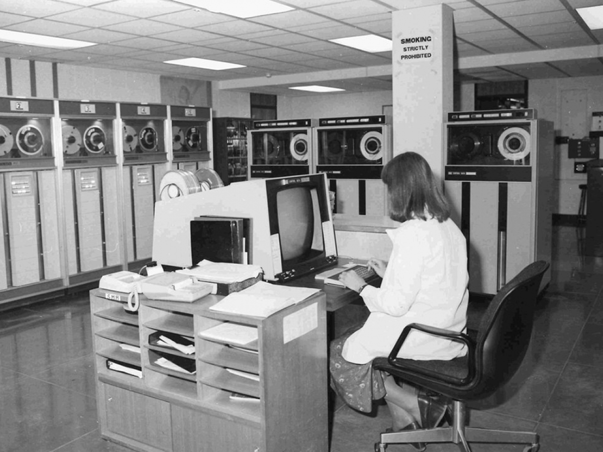 Our University’s then state-of-the-art computer lab in the 1970s. In comparison, Open AI’s supercomputer (Open AI is the company behind AI programs such as ChatGPT) recently built in collaboration with Microsoft cost $1 billon with more than 285,000 CPU cores, 10,000 GPUs and 400 gigabits per second of network connectivity for each GPU server