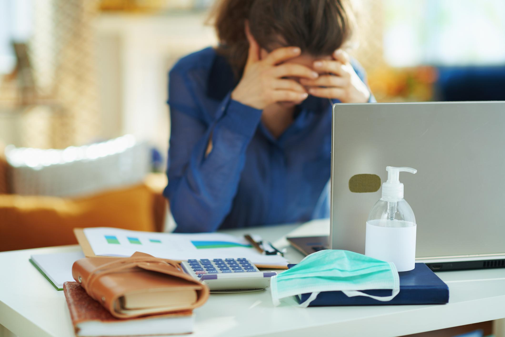 Stressed woman during COVID