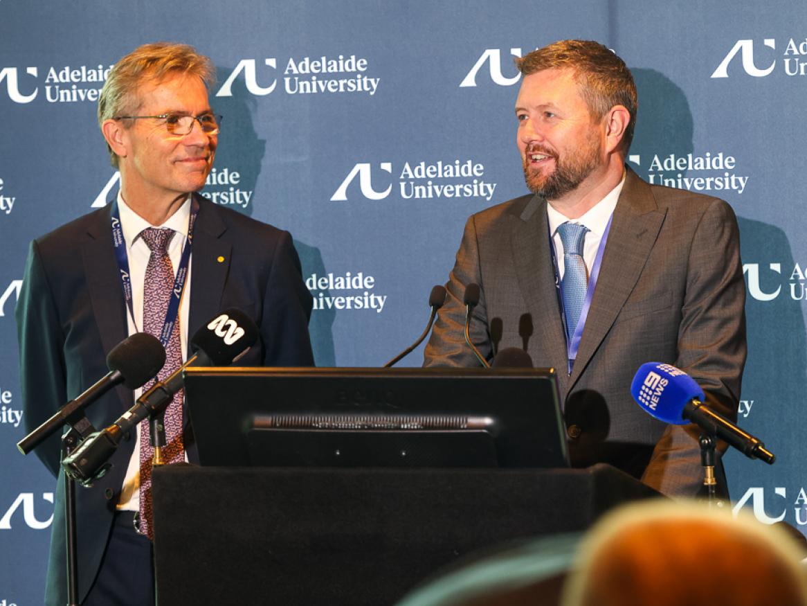 Adelaide University co-Vice Chancellors, Professor Peter Høj AC and Professor David Lloyd