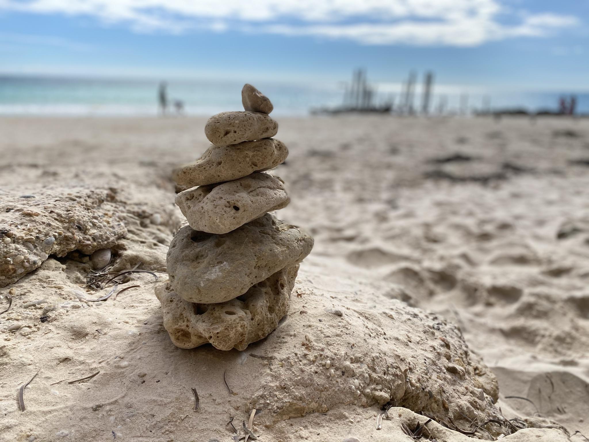 Rock pile at Port Willunga beach