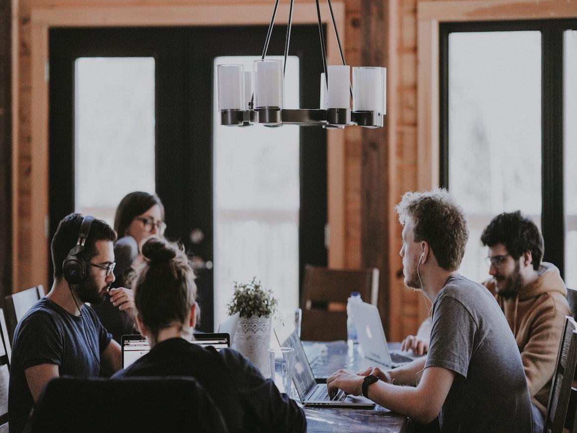 A group of students studying together 