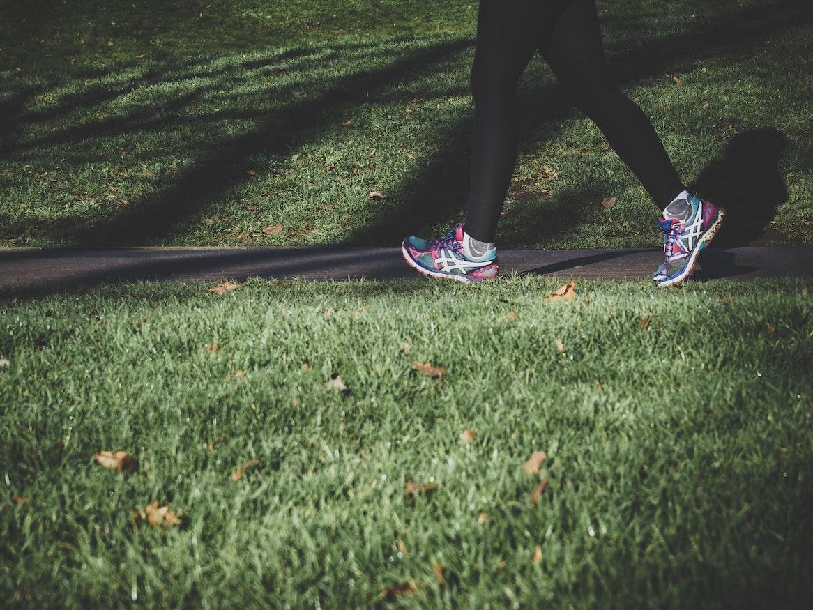 person walking at the park