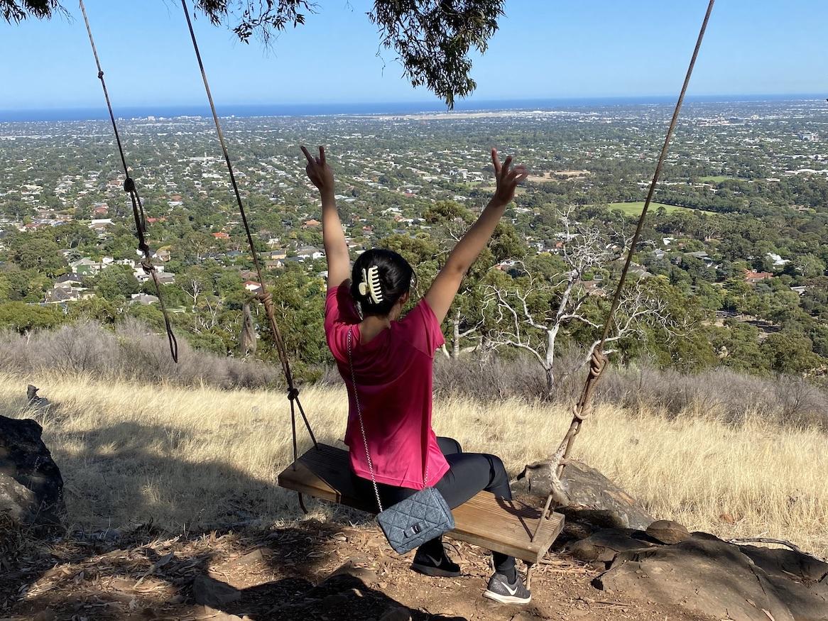 Me, on the Waite Conservation Reserve swing.