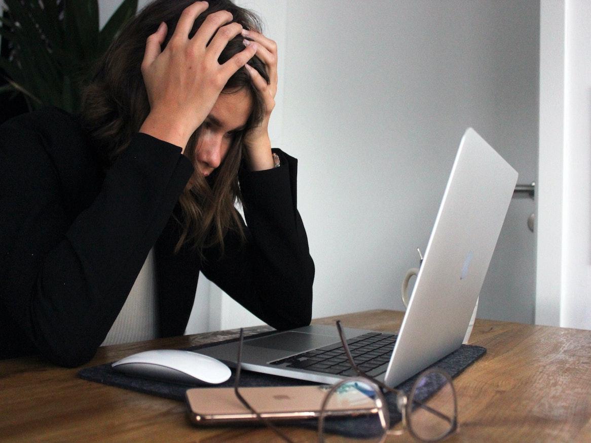 A woman feeling stressed