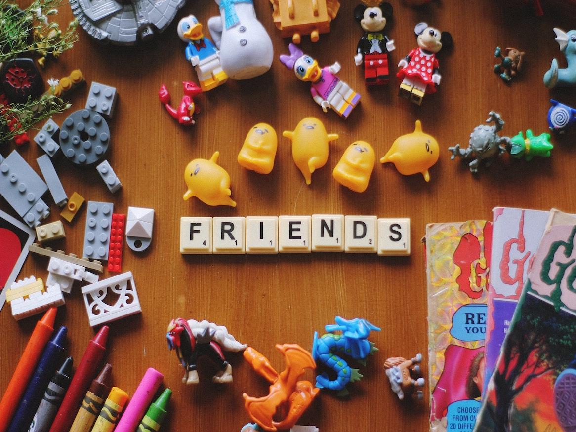 Friends written with Scribble blocks