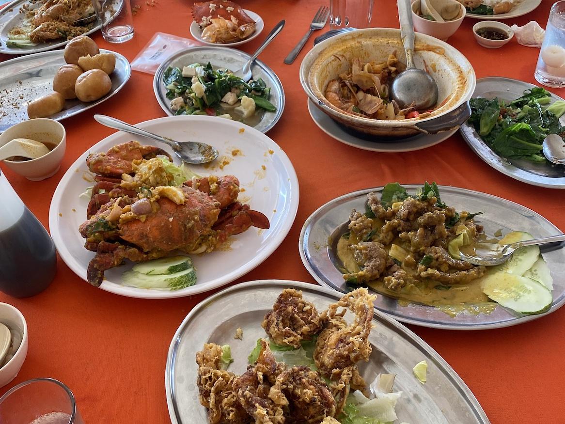 A glorious seafood feast I had in Kuala Selangor.