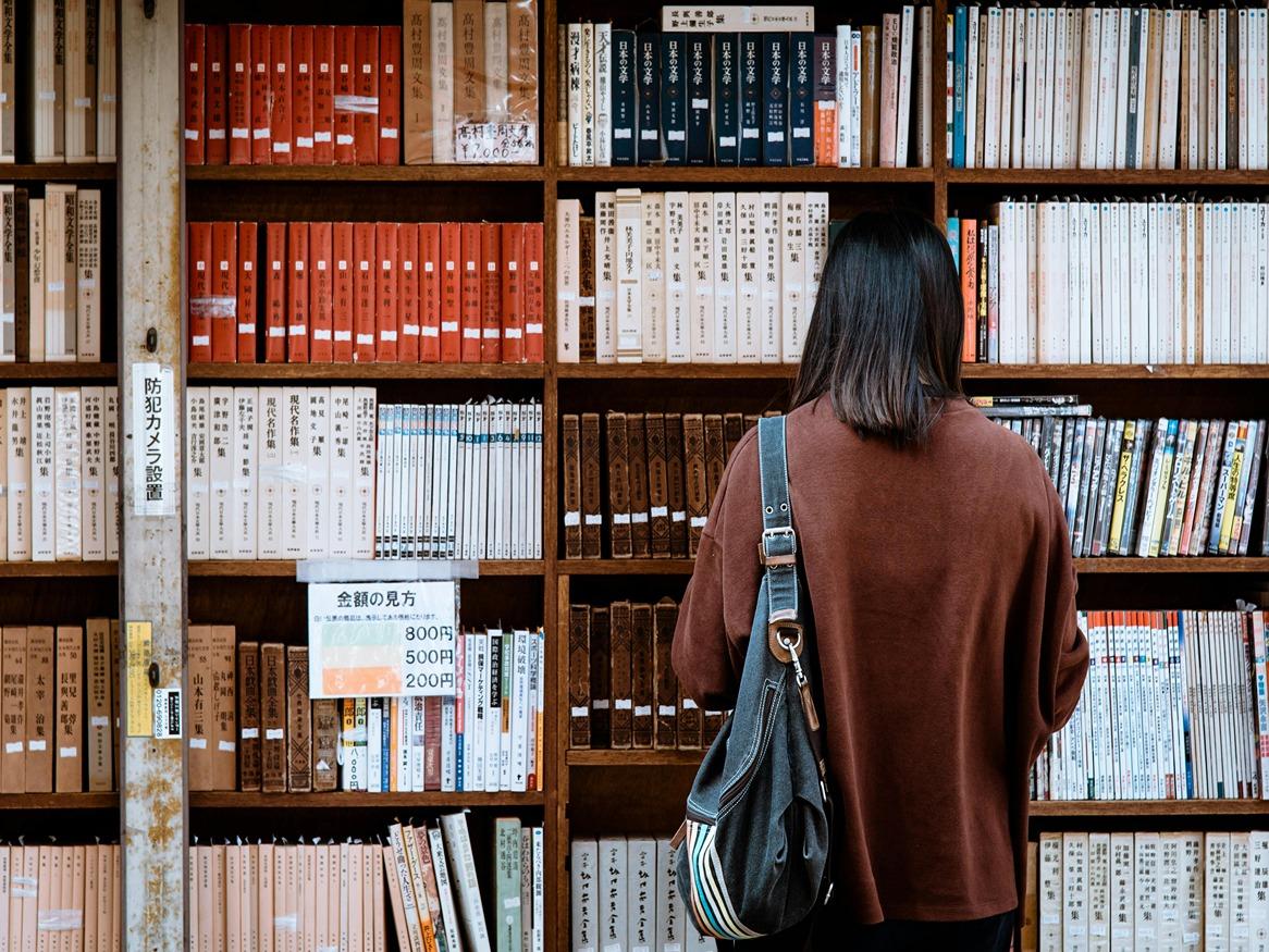 woman in the bookshop