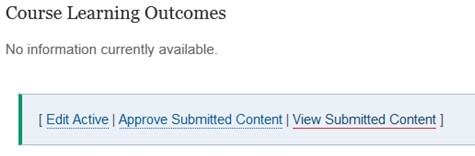 The links an administrator can click to review and approve content