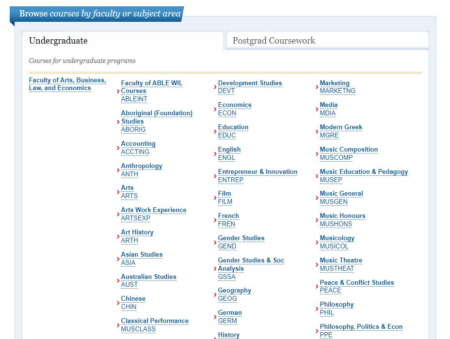 How to find a course in Course Outlines using the Browse feature