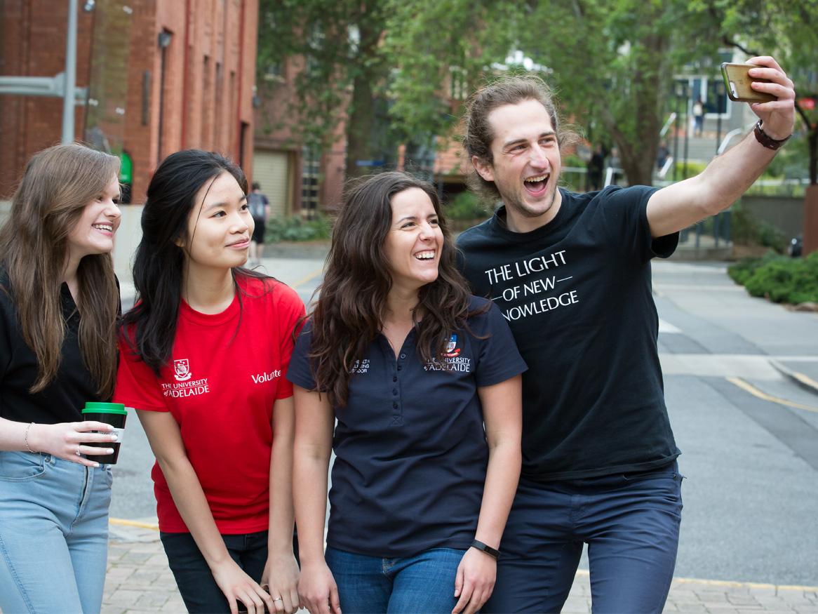 Volunteers with phone