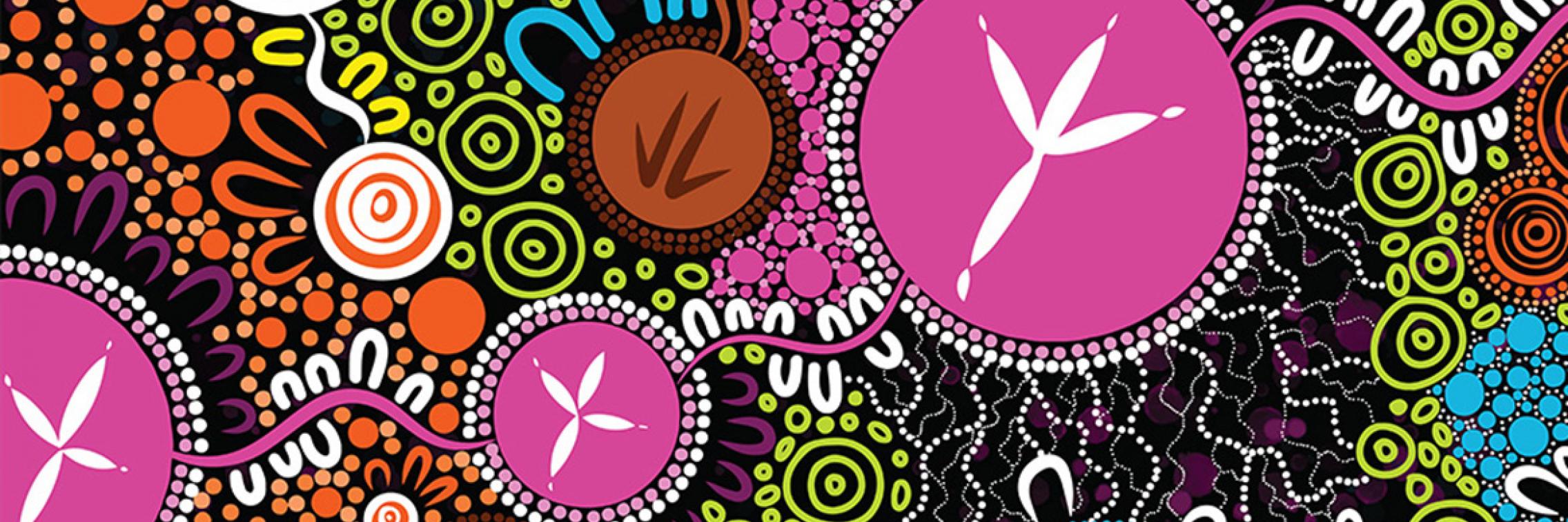 Aboriginal artwork "Journey" by Kaurna, Ngarrindjeri, Narungga, and Wirangu artist Gabriel Stengle