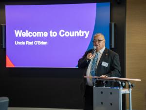 WPDN Mentoring Program Launch - Uncle Rod O'Brien delivering Welcome to Country